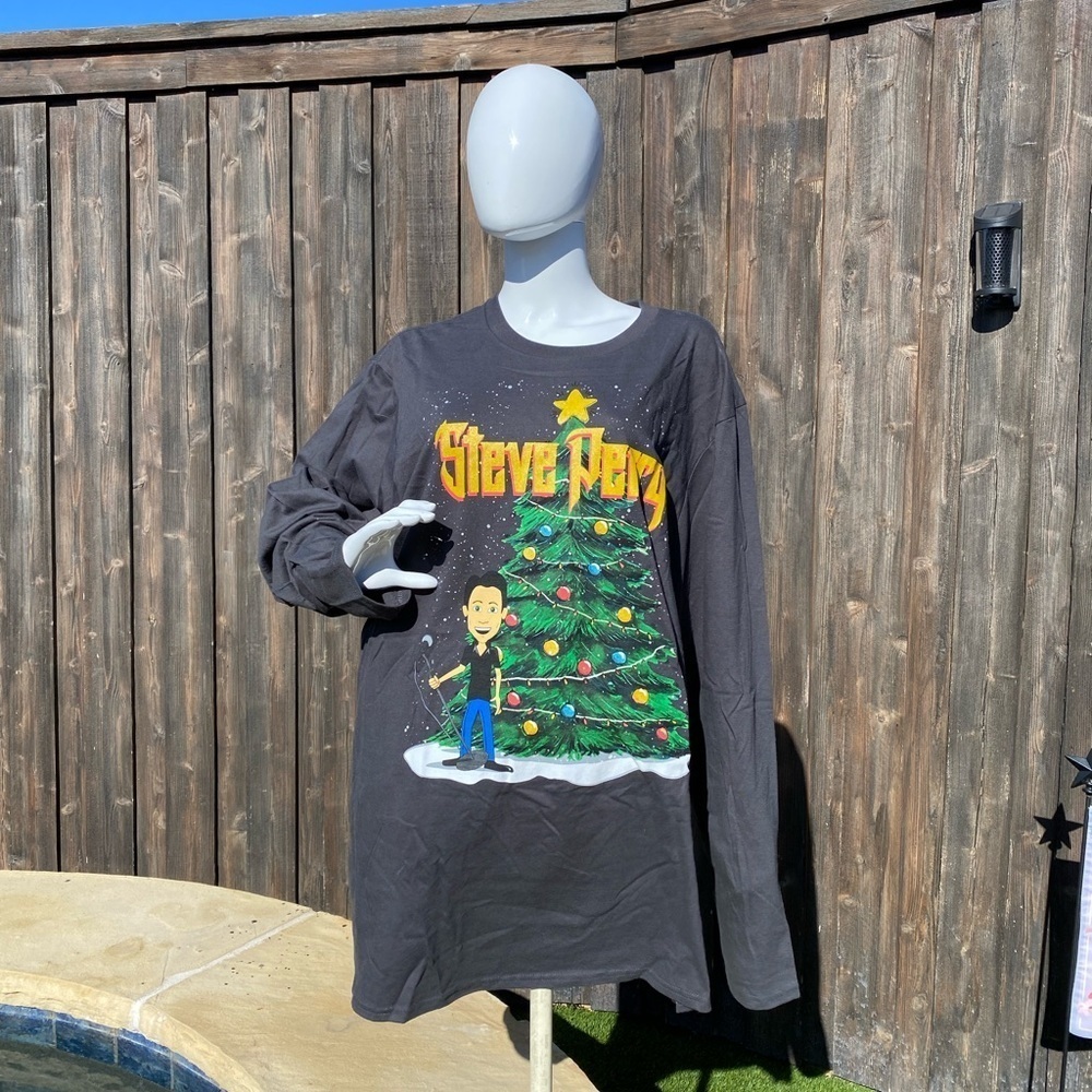Steve Perry Holiday Christmas Long Sleeve Tee  NWOT 3X - Picture 2 of 5